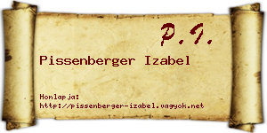 Pissenberger Izabel névjegykártya